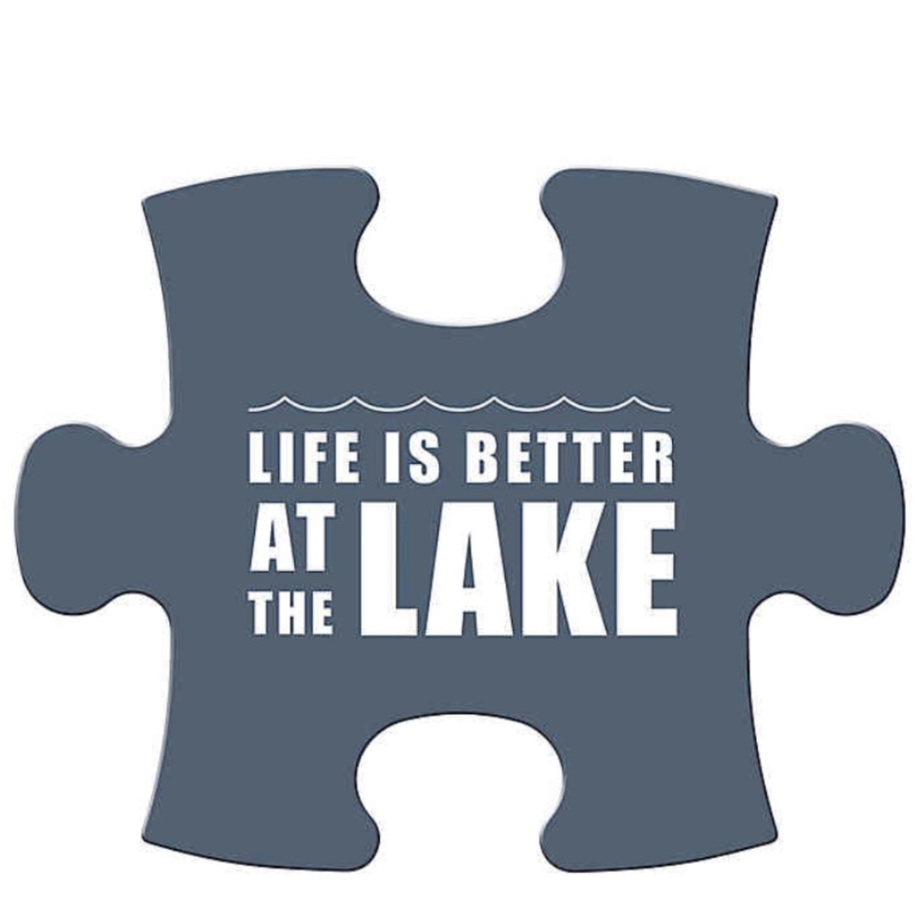 Wall Puzzle Art "Life is Better at the Lake" Blue